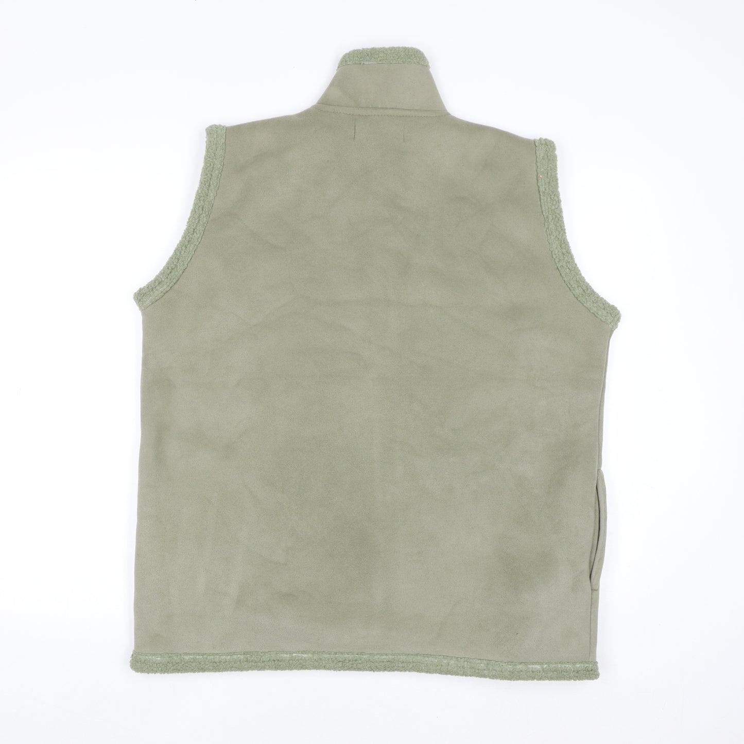 EWM Women’s Green Fleece Zip Waistcoat Size 18 Embroidered Lined