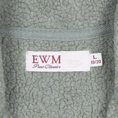 EWM Women’s Green Fleece Zip Waistcoat Size 18 Embroidered Lined