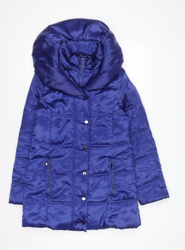 Alexon Women Blue Size 10 Puffer Coat Mid-Length Winter Jacket