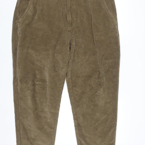Zara Men's Brown Corduroy Chino Trousers Size L Regular Fit