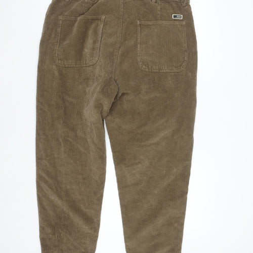 Zara Men's Brown Corduroy Chino Trousers Size L Regular Fit