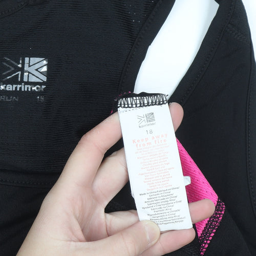 Karrimor Womens Black & Pink Racerback Tank Top Size 18