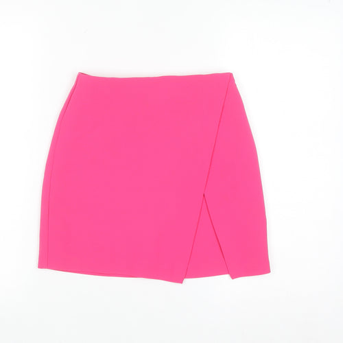 Primark Women's Pink Short Pencil Skirt Size 4 Stretch Zip