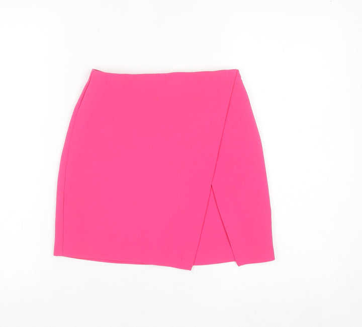 Primark Women's Pink Short Pencil Skirt Size 4 Stretch Zip