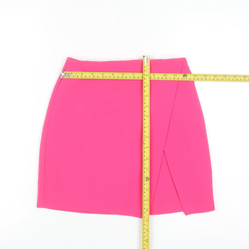 Primark Women's Pink Short Pencil Skirt Size 4 Stretch Zip