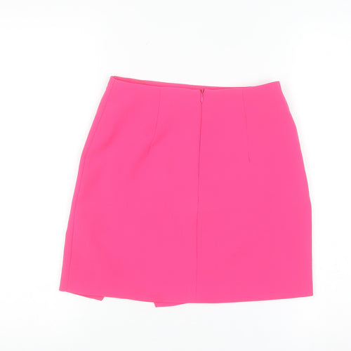 Primark Women's Pink Short Pencil Skirt Size 4 Stretch Zip