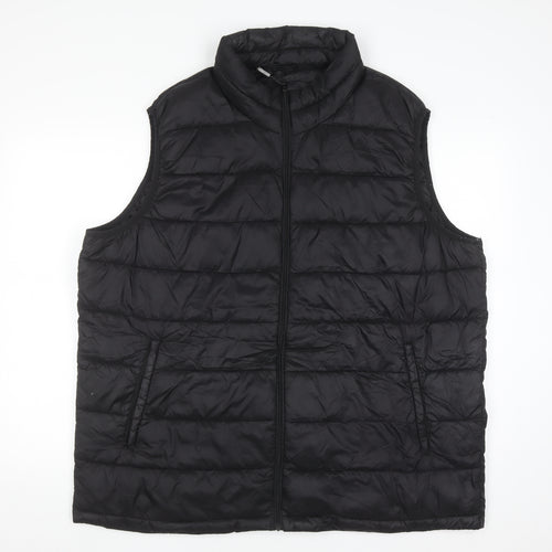 St. Bernard Men's Black 3XL Puffer Waistcoat Full Zip Nylon