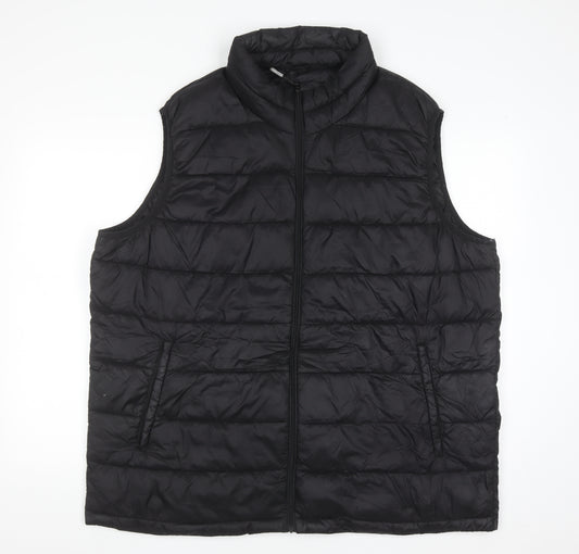 St. Bernard Men's Black 3XL Puffer Waistcoat Full Zip Nylon