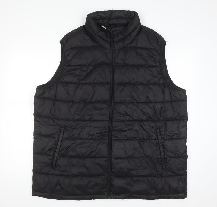 St. Bernard Men's Black 3XL Puffer Waistcoat Full Zip Nylon
