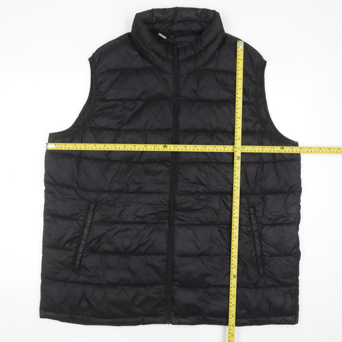 St. Bernard Men's Black 3XL Puffer Waistcoat Full Zip Nylon