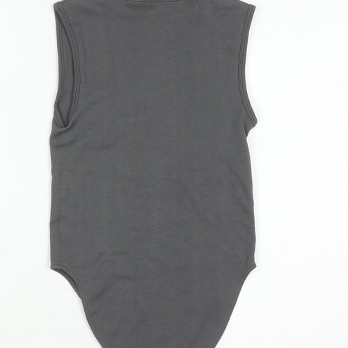 Primark Women Grey Mock Neck Sleeveless Bodysuit XS