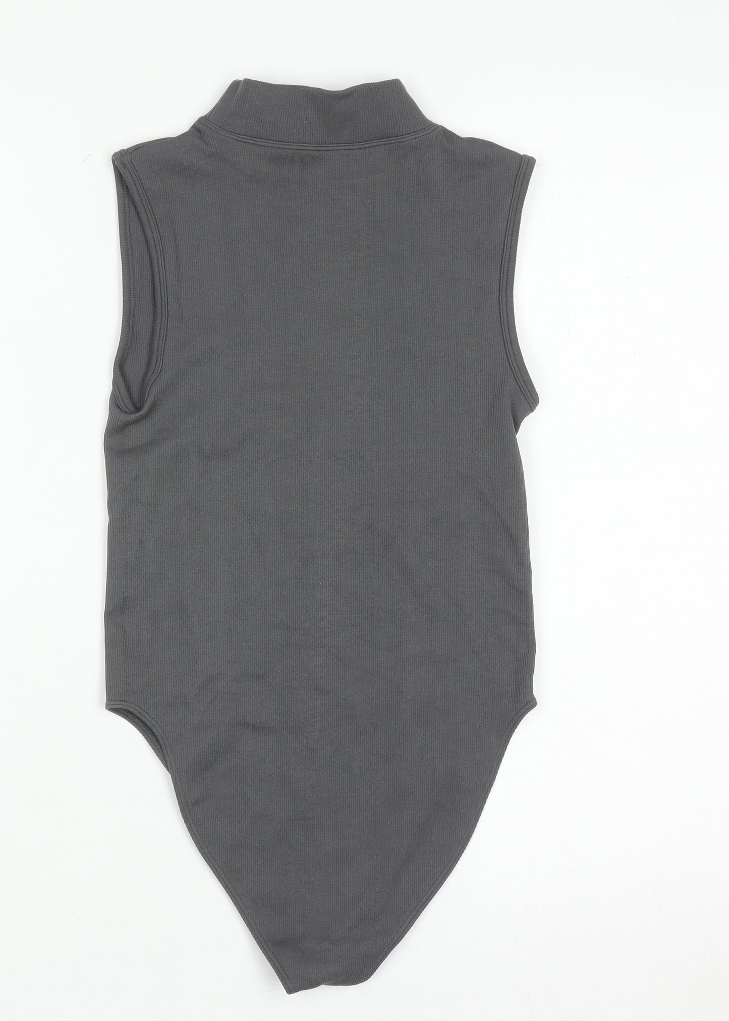 Primark Women Grey Mock Neck Sleeveless Bodysuit XS