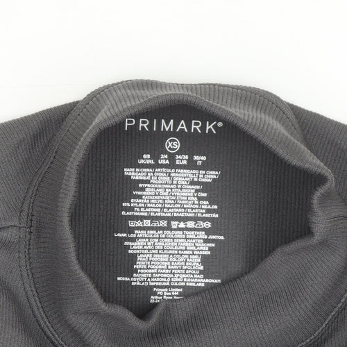 Primark Women Grey Mock Neck Sleeveless Bodysuit XS