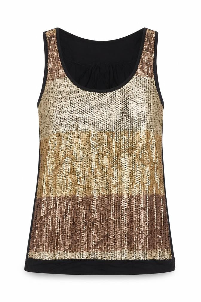 Front view of Atmosphere Women’s Multicoloured Sequin Camisole Tank Top, size UK 12
