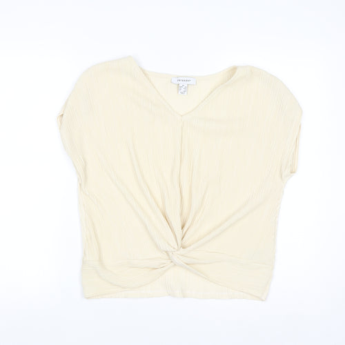 Primark Women Beige V-Neck Knot Front Tunic Blouse XS