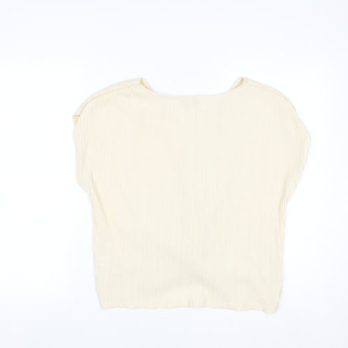 Primark Women Beige V-Neck Knot Front Tunic Blouse XS