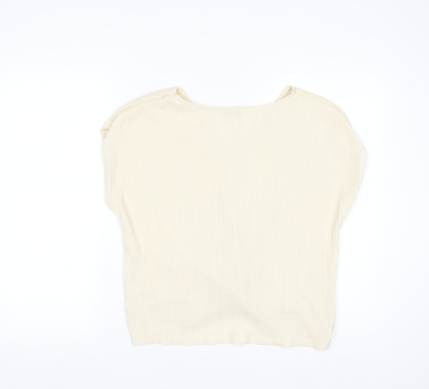 Primark Women Beige V-Neck Knot Front Tunic Blouse XS