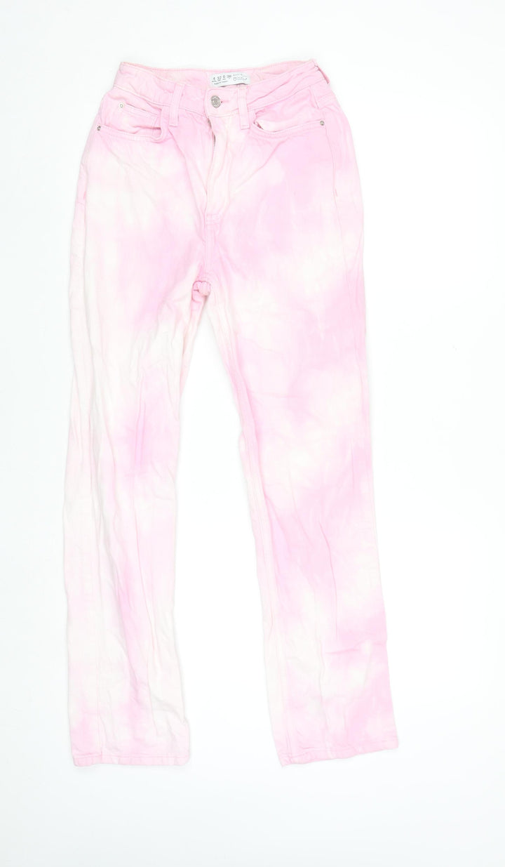 Primark Women’s Pink Straight Jeans Size 4 Cotton Denim
