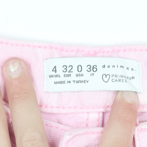 Primark Women’s Pink Straight Jeans Size 4 Cotton Denim