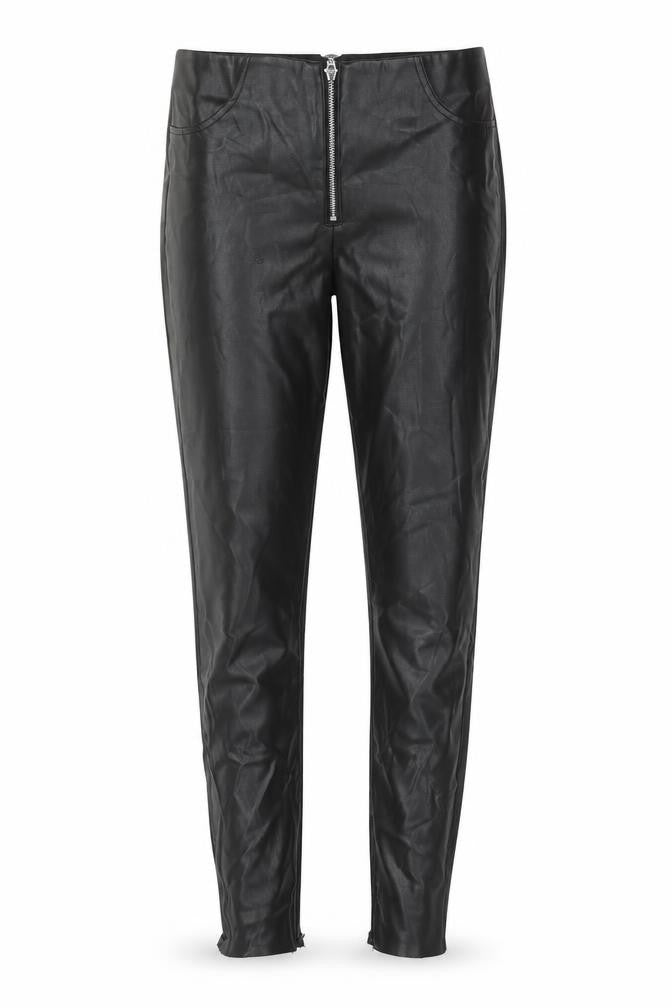 Zara Women Black Faux Leather High Rise Skinny Leggings S