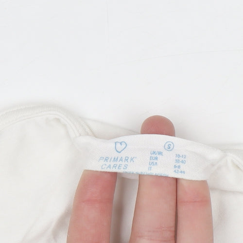 Primark Women White Camisole Tank Top S Slim Fit Cotton Elastane