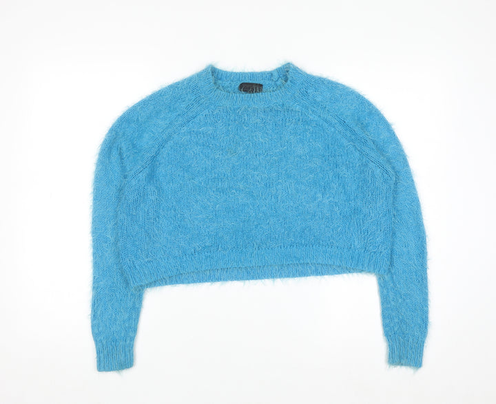 Topshop Women’s Blue Chunky Knit Pullover Jumper Size 10