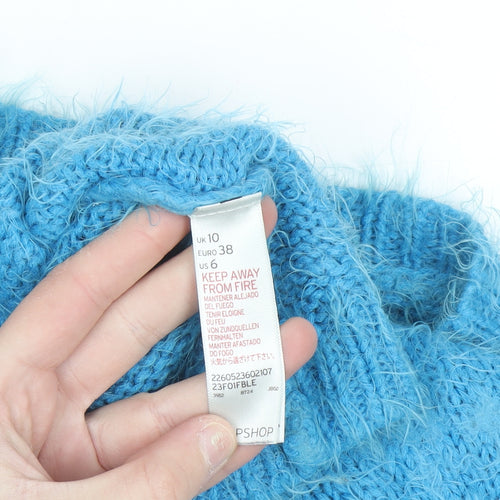 Topshop Women’s Blue Chunky Knit Pullover Jumper Size 10