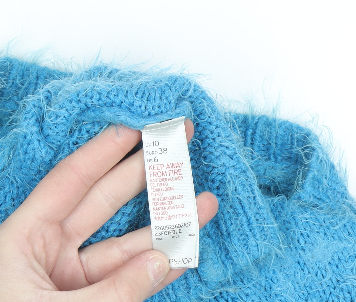 Topshop Women’s Blue Chunky Knit Pullover Jumper Size 10