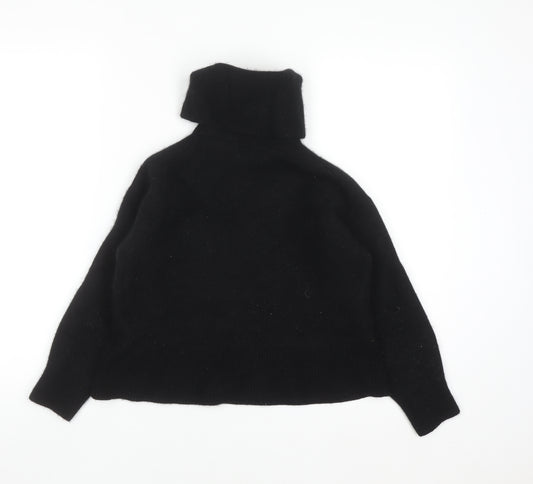 H&M Women Black Roll Neck Cashmere Blend Jumper Size S