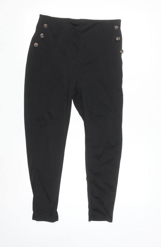 SHEIN Curve Women's Black High Waist Button Jeggings Size XL