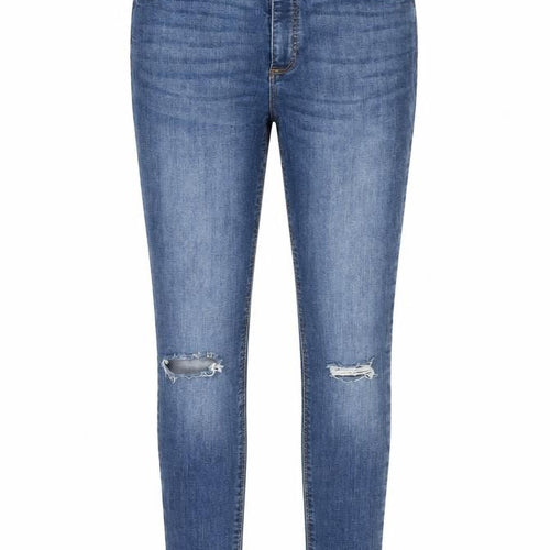 Denim Co. Women's Blue Size 12 Skinny Distressed Jeans