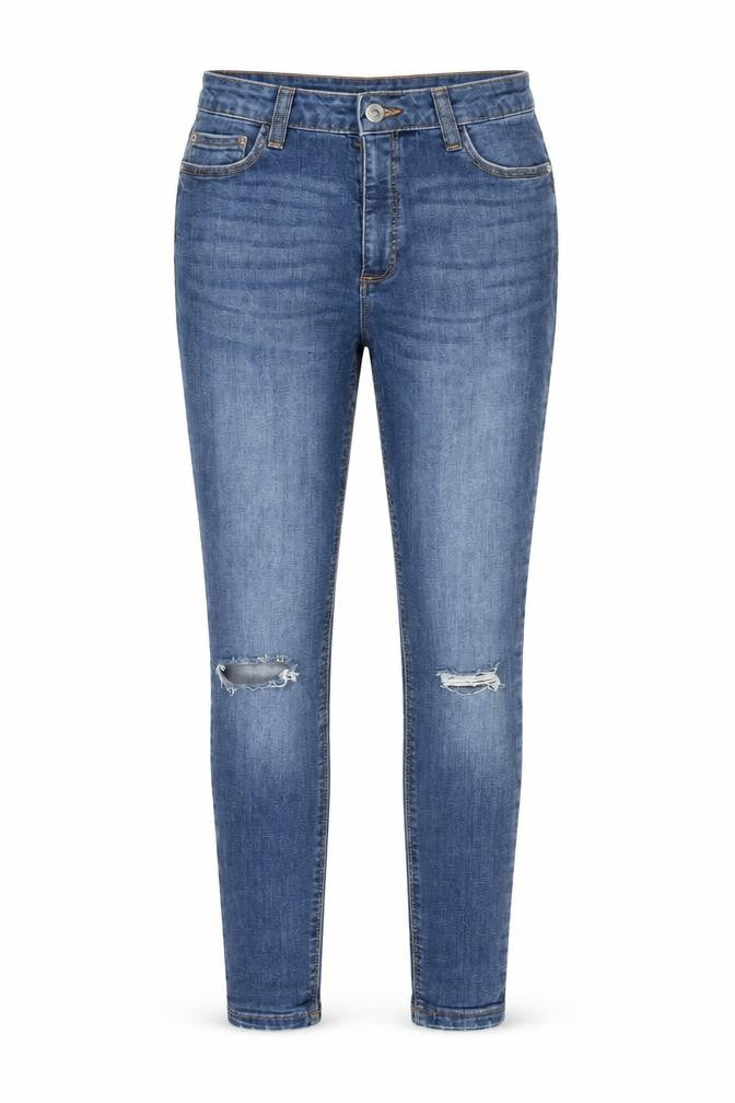 Denim Co. Women's Blue Size 12 Skinny Distressed Jeans