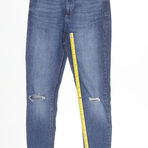 Denim Co. Women's Blue Size 12 Skinny Distressed Jeans