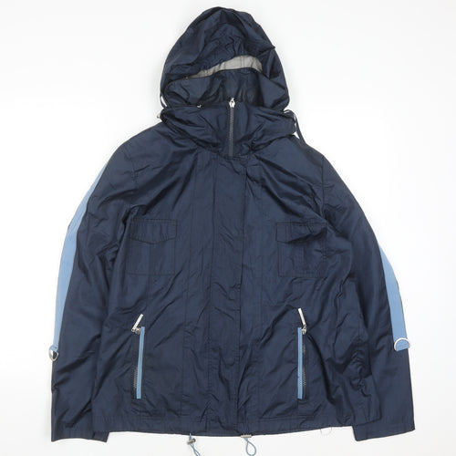 Klass Women’s Blue Hooded Anorak Jacket Size 14 Lightweight