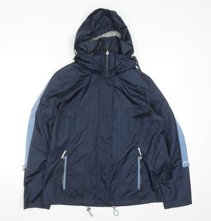 Klass Women’s Blue Hooded Anorak Jacket Size 14 Lightweight