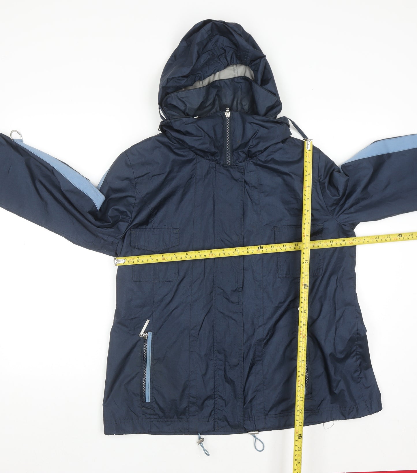 Klass Women’s Blue Hooded Anorak Jacket Size 14 Lightweight