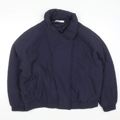 Michelle Keegan Women’s Blue Puffer Jacket Size 18 Lined Zip Winter Coat