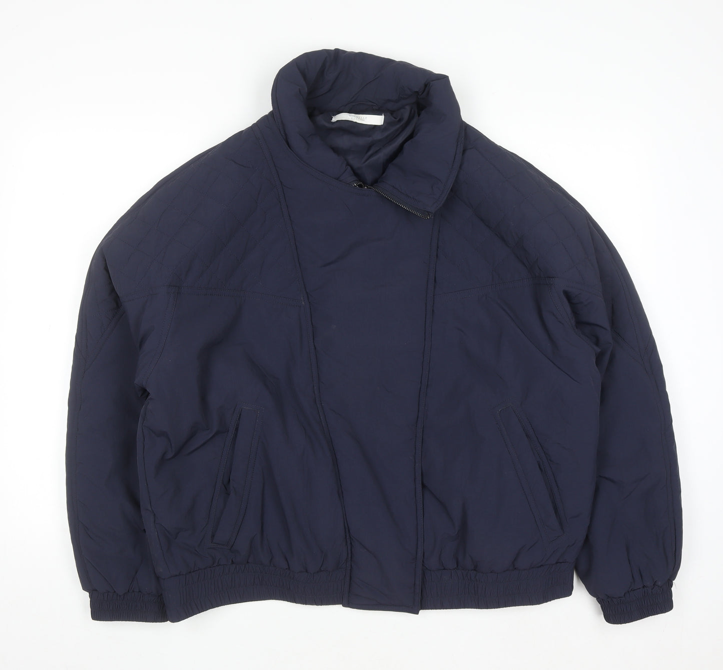 Michelle Keegan Women’s Blue Puffer Jacket Size 18 Lined Zip Winter Coat