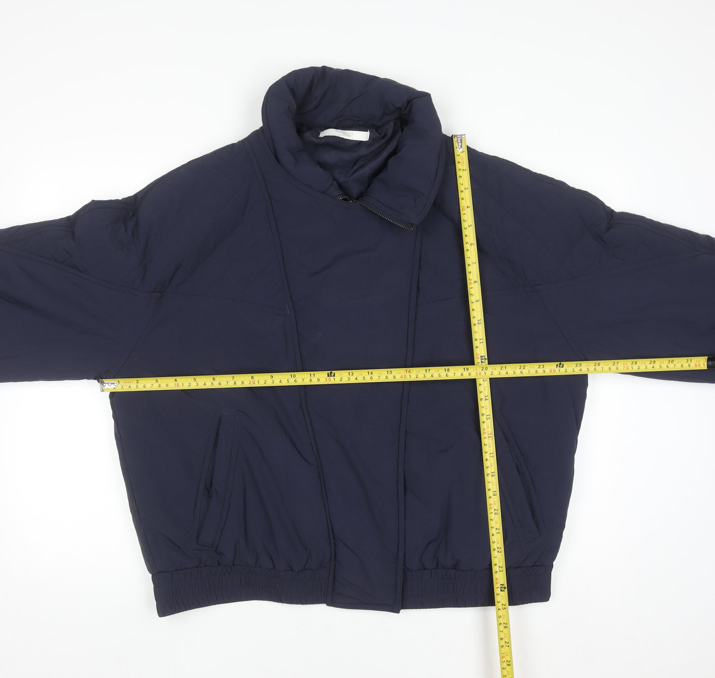 Michelle Keegan Women’s Blue Puffer Jacket Size 18 Lined Zip Winter Coat
