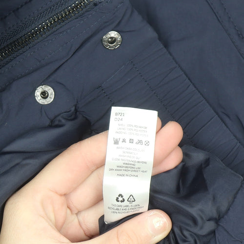 Michelle Keegan Women’s Blue Puffer Jacket Size 18 Lined Zip Winter Coat
