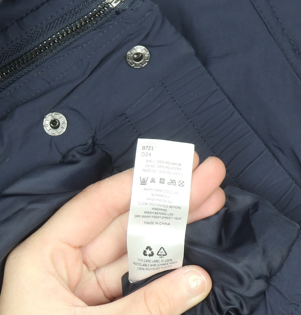Michelle Keegan Women’s Blue Puffer Jacket Size 18 Lined Zip Winter Coat