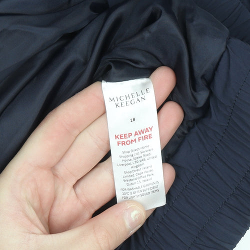 Michelle Keegan Women’s Blue Puffer Jacket Size 18 Lined Zip Winter Coat
