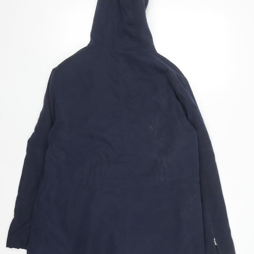 Country Rose Women's Navy Hooded Parka Jacket Size 14 Polyester Blend