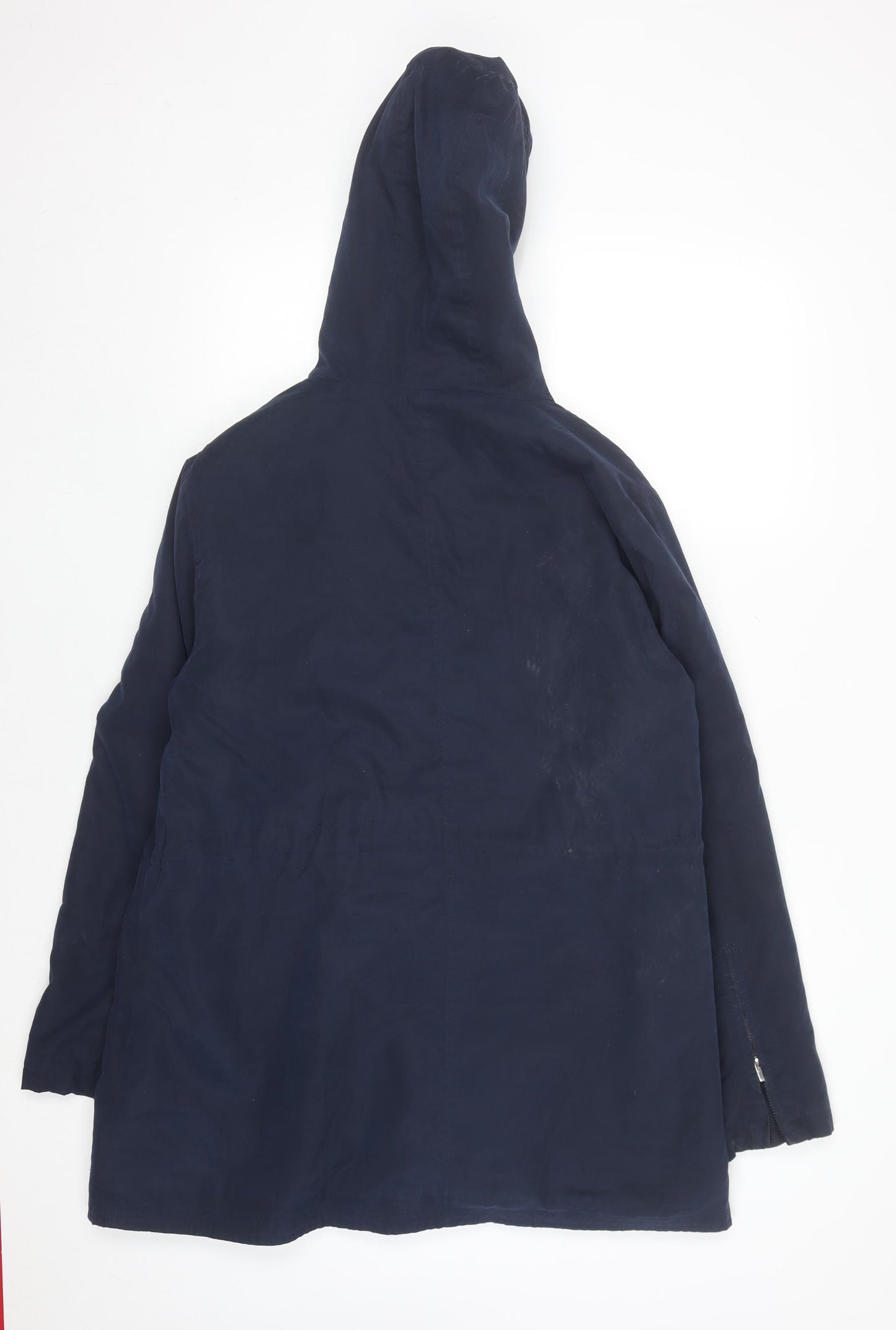 Country Rose Women's Navy Hooded Parka Jacket Size 14 Polyester Blend