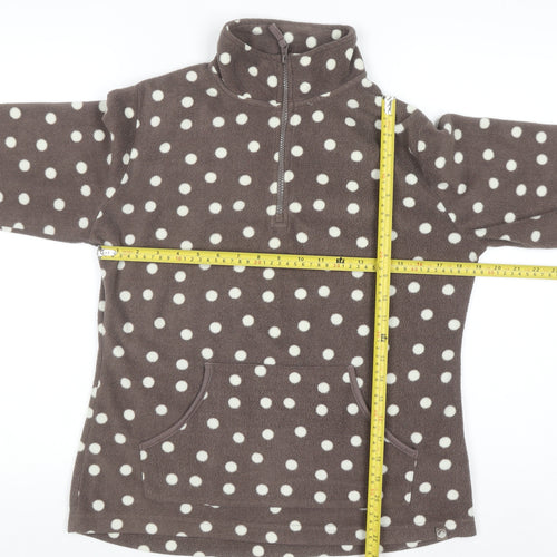 Peter Storm Womens Brown Polka Dot Fleece Pullover Size 12