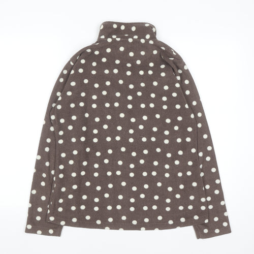 Peter Storm Womens Brown Polka Dot Fleece Pullover Size 12