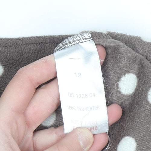 Peter Storm Womens Brown Polka Dot Fleece Pullover Size 12