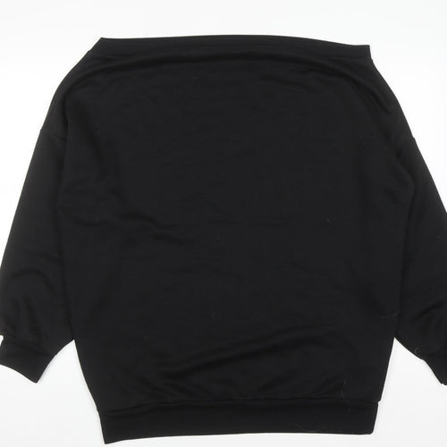 Boohoo Women’s Black Off Shoulder Pullover Sweatshirt UK 20