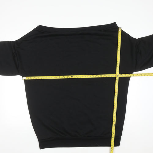 Boohoo Women’s Black Off Shoulder Pullover Sweatshirt UK 20