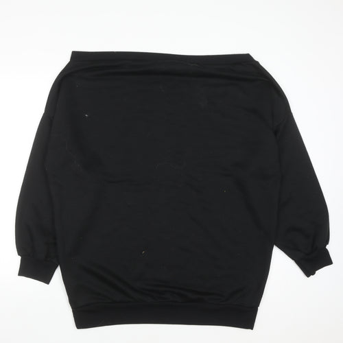Boohoo Women’s Black Off Shoulder Pullover Sweatshirt UK 20